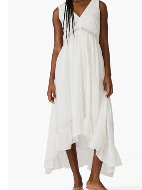 Steve Madden Miah Lace Trim Sleeveless High-Low Maxi Dress L *Flaw